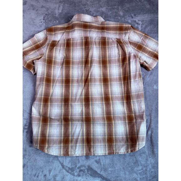 Carhartt Plaid Button Down Shirt Size 2XL Work Shirt Rugged Outdoor Brown - Picture 2 of 8